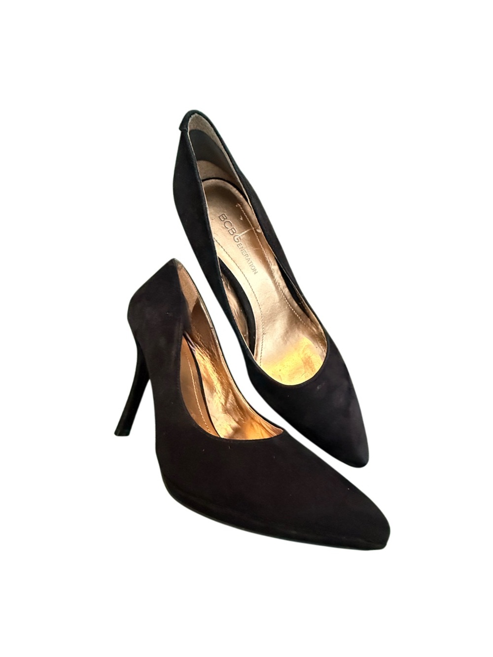 BCBGeneration Black Suede Pointed-Toe Stiletto Pumps